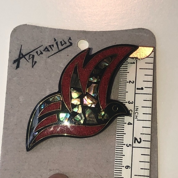 VTG Aquarius New Zealand Puau / Abalone Shell Bird Brooch Approx 2” - Picture 3 of 5